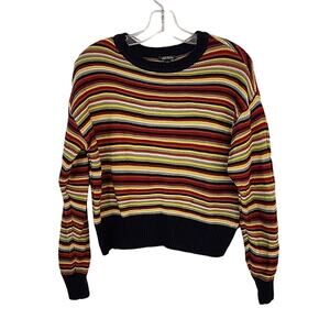 Wild Fable Striped Sweater, Brown/Yellow/Orange